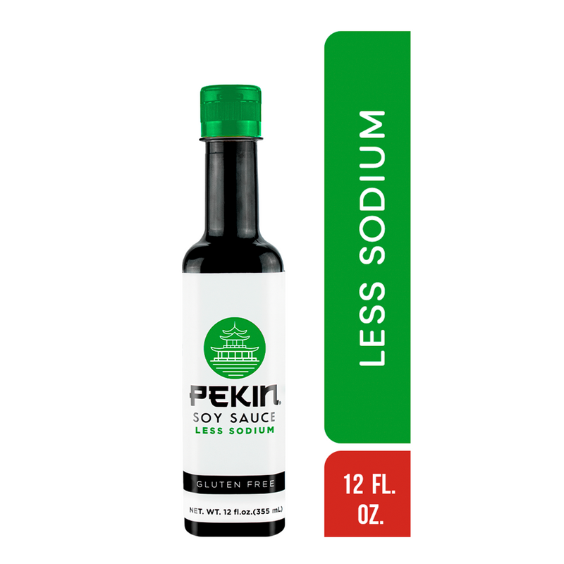 Pekin, Soy Sauce Low Sodium, 12 Oz, Fluid Liquid, Bottle, Gluten-free, quality ingredients, low-sodium diet.