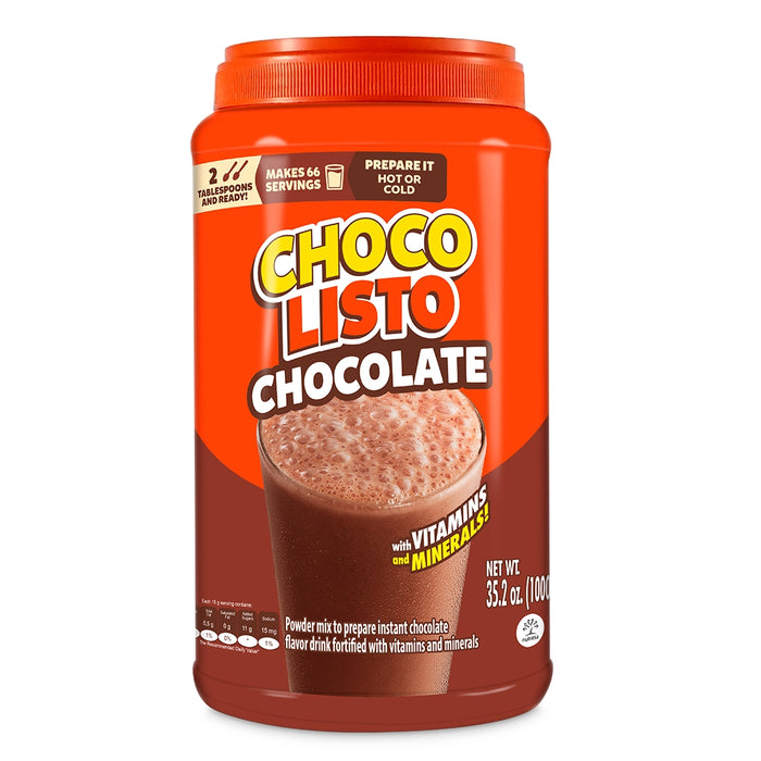 front image orange packaging Chocolisto 35 oz.