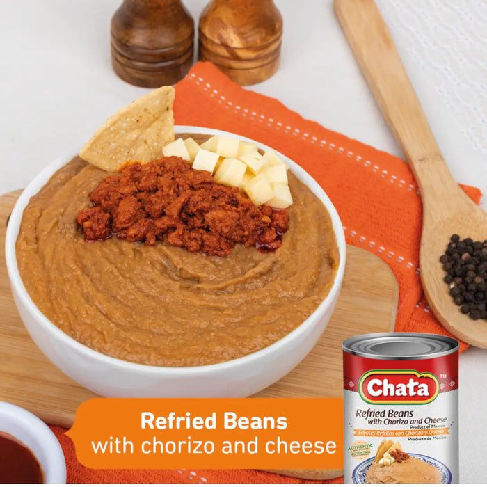 Chata Refried Beans With Chilorio Pouch, 15.2 Oz