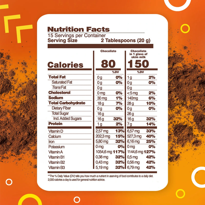 nutritional information image of Chocolisto 10.5 oz.