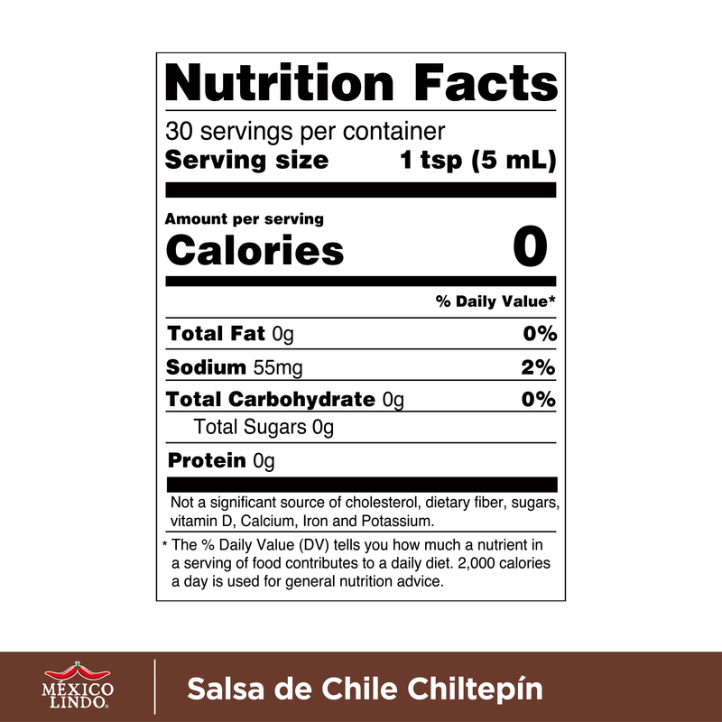 México Lindo Chiltepin  Salsa Picante 5 oz