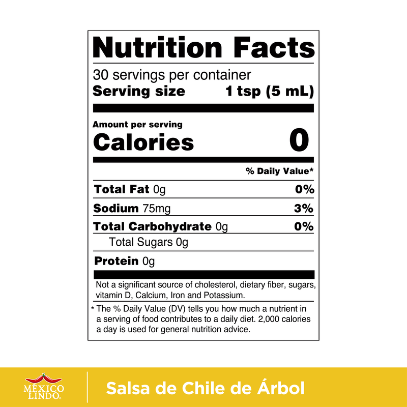 México Lindo Chile de Árbol Salsa Picante 5 oz