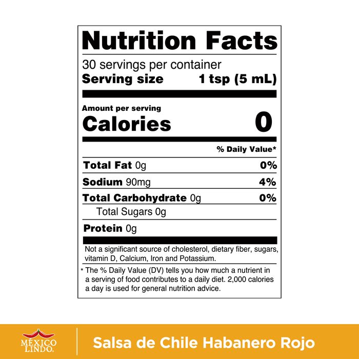 Mexico Lindo Habanero Red Hot Sauce, 5 oz