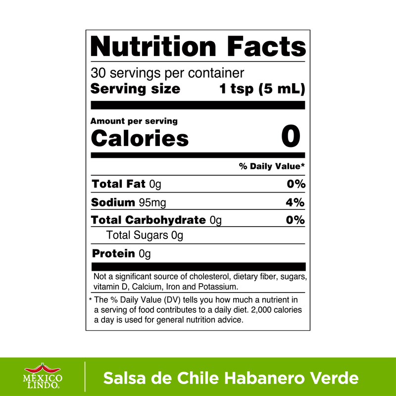 México Lindo Habanero Salsa Picante Verde 5 oz