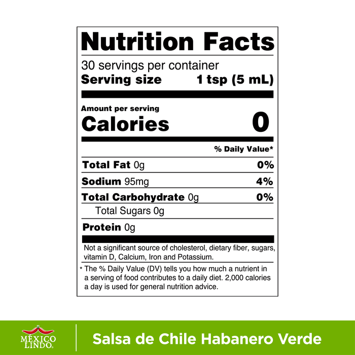 México Lindo Habanero Salsa Picante Verde 5 oz