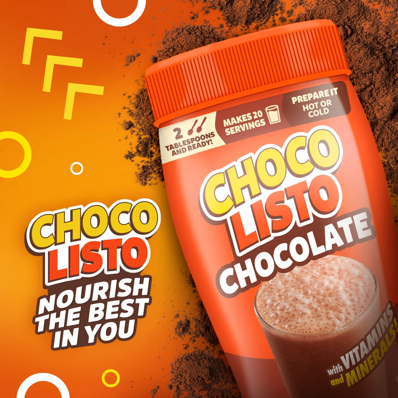 front image due instant Chocolisto 10.5 oz with phrase Nourish the best in you