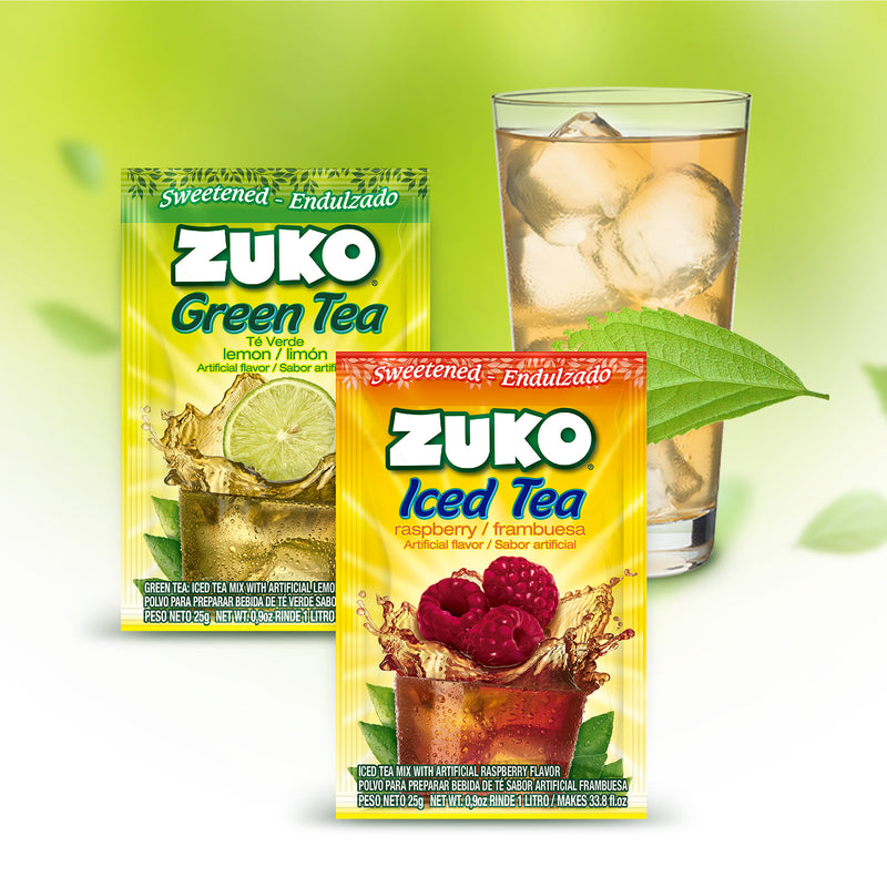 Zuko Drink Mix Raspberry Tea Individual Pack, 24 Count, 0.9 oz