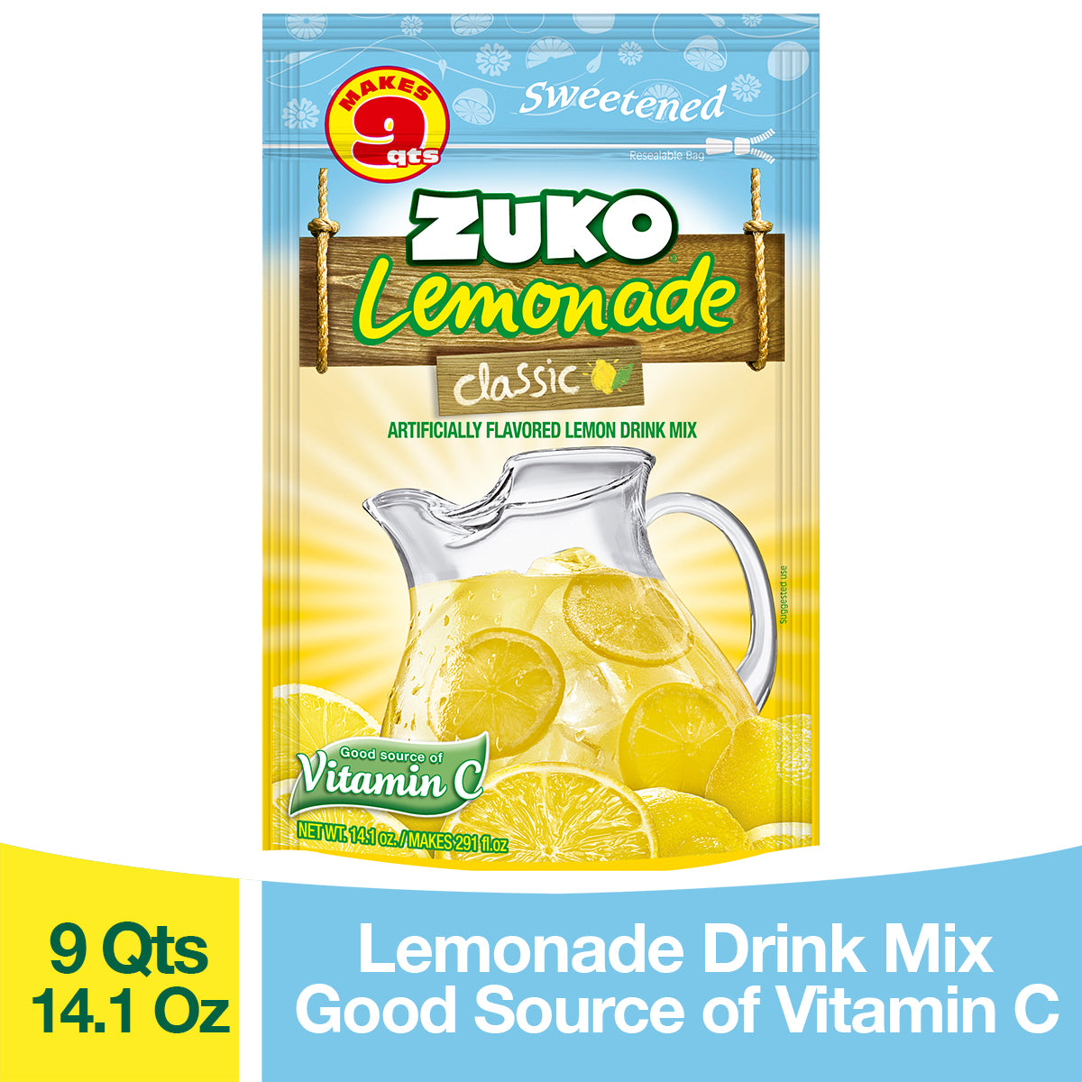 Zuko Drink Mix Classic Lemonade Family Pack, 14.1 oz — Cordialsa USA