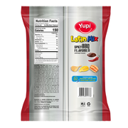 The back of the Yupi Latin Mix package, showing the Nutrition Facts and ingredients.