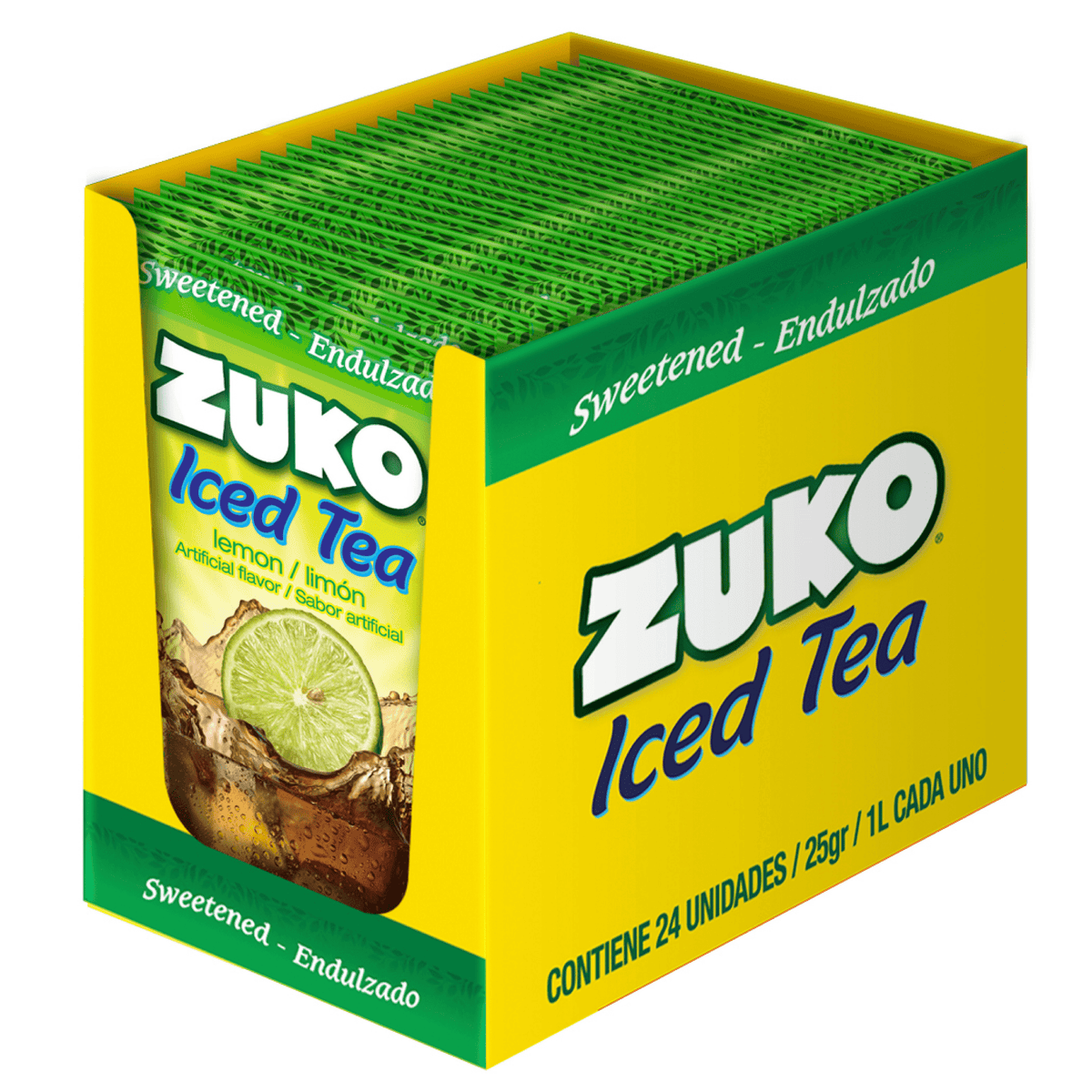Zuko Drink Mix Lemon Tea Individual Pack, 24 Count, 0.9 oz