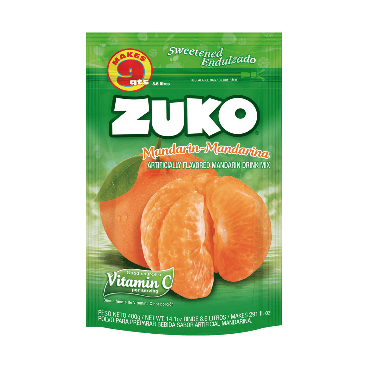 Zuko Drink Mix Mandarin Family Pack, 14.1 oz — Cordialsa USA