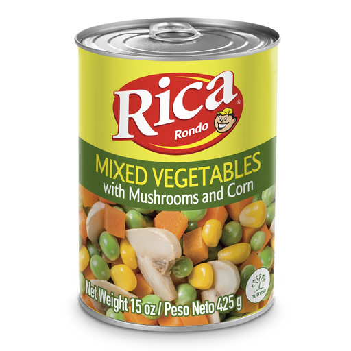 Rica Mixed Vegetables Mushroom, Can, 15 Oz