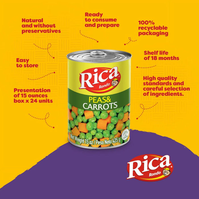 Rica Peas and Carrots, Can, 15 Oz