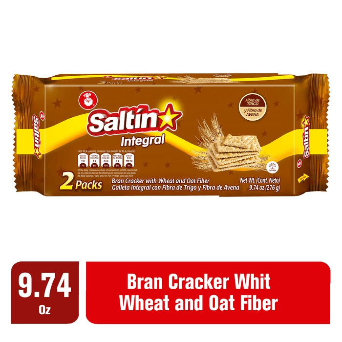 Saltin, Integral Crackers Pack, 9.7 Oz, 2 inner packs, crispy flavor, Grain and Seeds