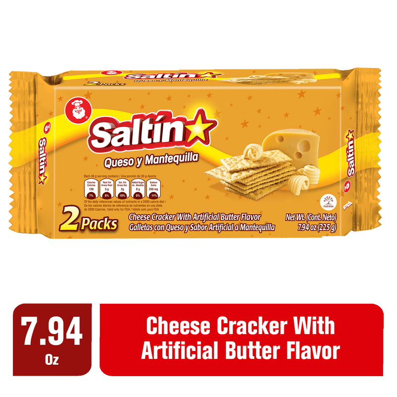Saltin, Cheese and Butter Crackers, 7.93 Oz, 2 inner packs.