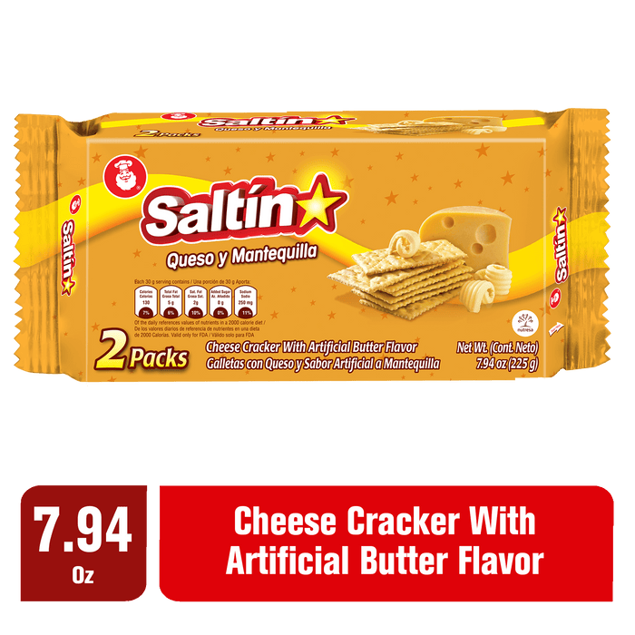 Saltin, Cheese and Butter Crackers, 7.93 Oz, 2 inner packs.