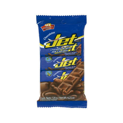 Jet, Milk Chocolate, Bag 4.2 Oz, each bag contains 10 units,  Great snack, Number 1 chocolate in Colombia.