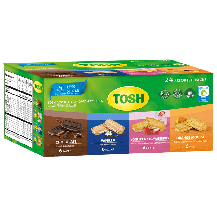 Tosh Cream Cookies 24 paquetes surtidos 20.6 oz - 24 ct