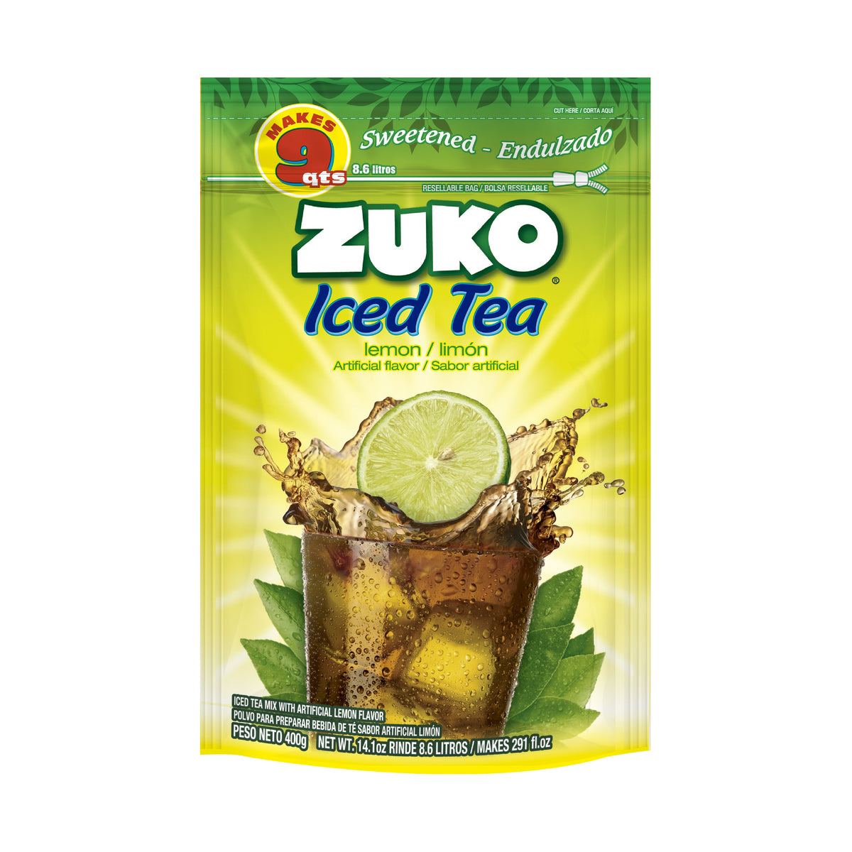 Zuko Drink Mix Lemon Tea Family Pack, 14.1 oz — Cordialsa USA