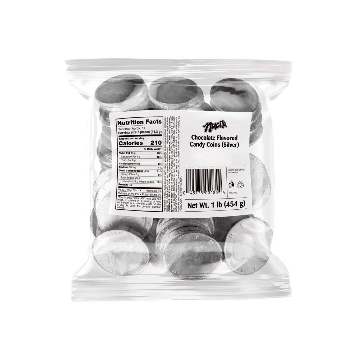 Nucita, Chocolate Silver Coins, 1 Lb, 77 units