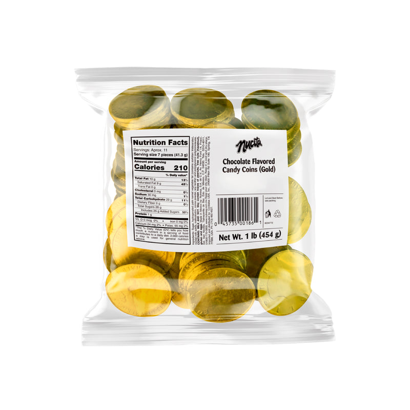 Nucita, Chocolate Gold Coins, 1 Lb, 77 units