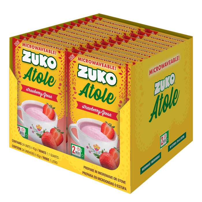 Zuko Atole Strawberry Display 24 ct x 1.6 Oz