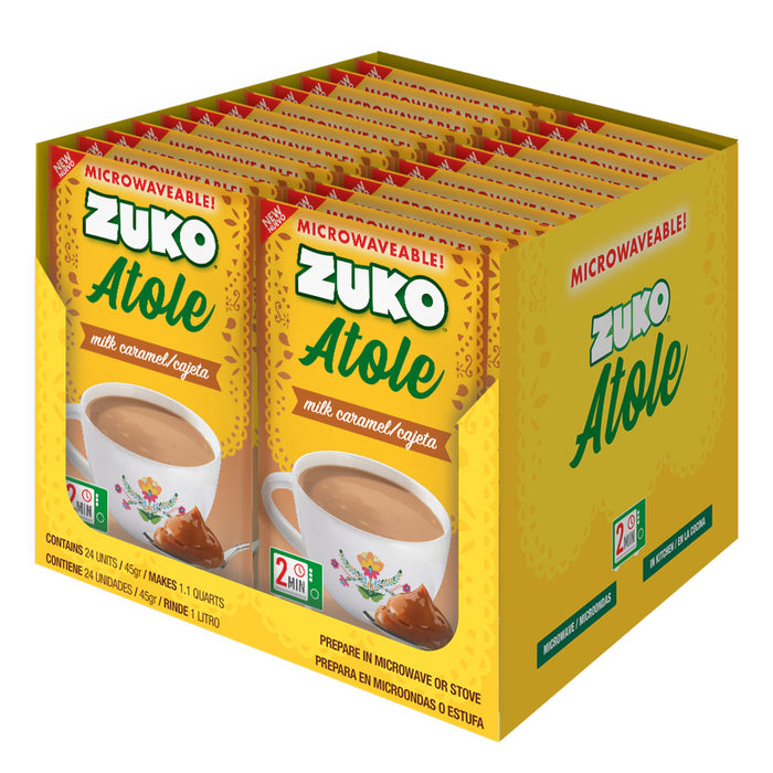 Zuko Atole Leche Caramelo (Cajeta) Display 24 ct x 1.6 oz