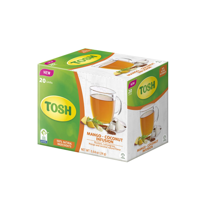 Tosh Herbal, Tea Mango Coconut 0.84 Oz, 20 ct