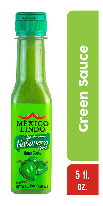 Mexico Lindo, Habanero Green Hot Sauce, 5 Oz, scoville level 77.000