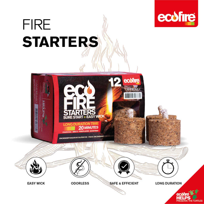 Ecofire, Fire Starter, Long Duration, Box With 12 Units, 13.04 OZ
