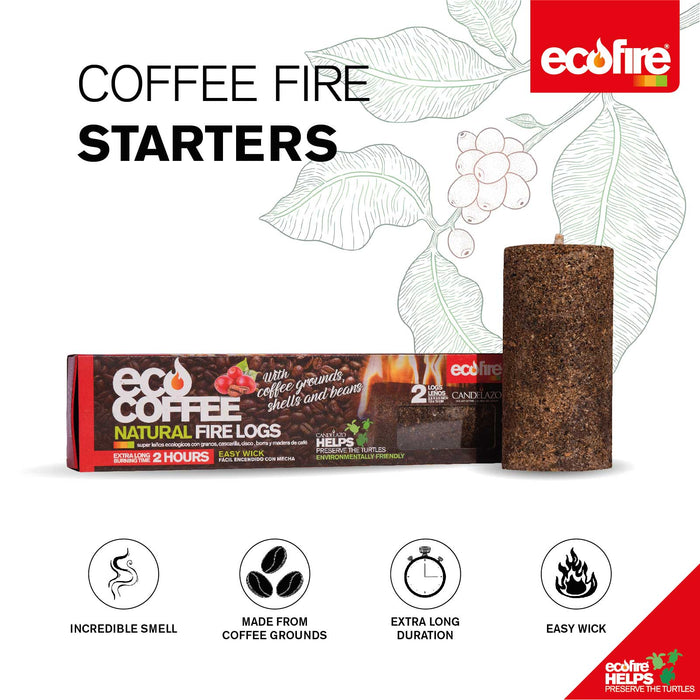 Ecofire Coffee Firelog Box With 2 Logs - 40.21 OZ