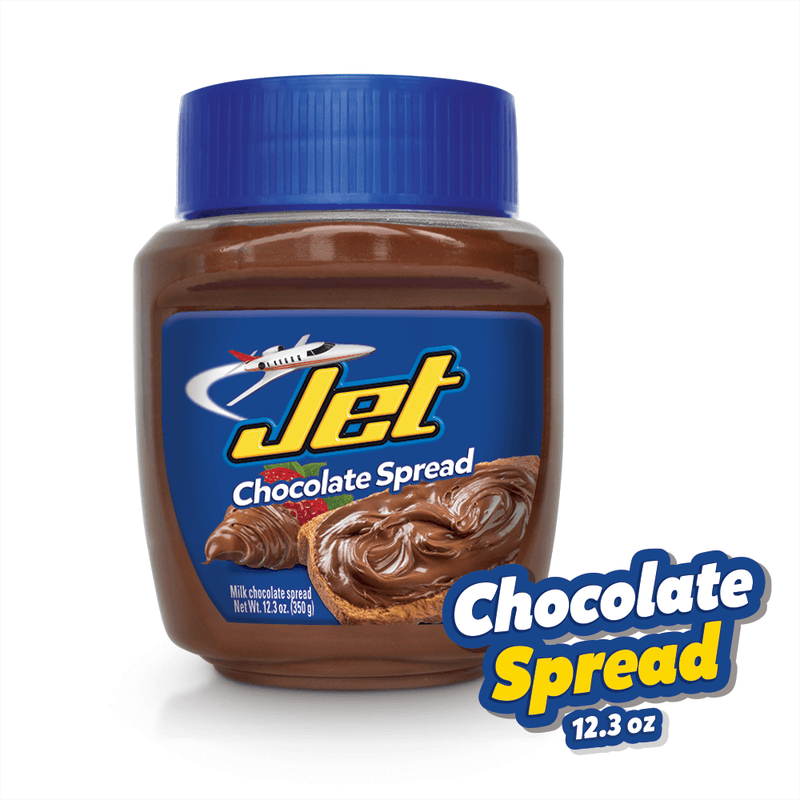 Jet, Chocolate Spreadable, 12.3 Oz, milk chocolate flavored cream, jar.