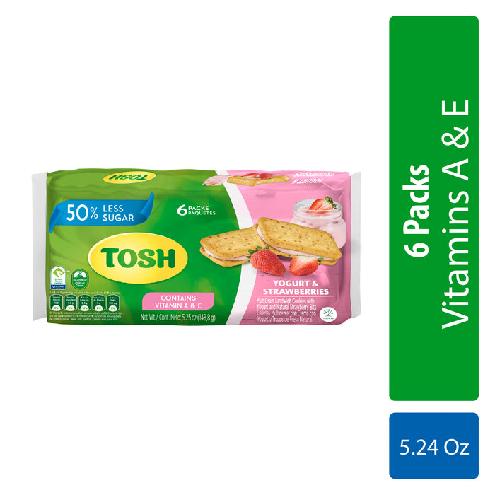 Tosh, Yogurt And Strawberry Cookies, 5.24 Oz