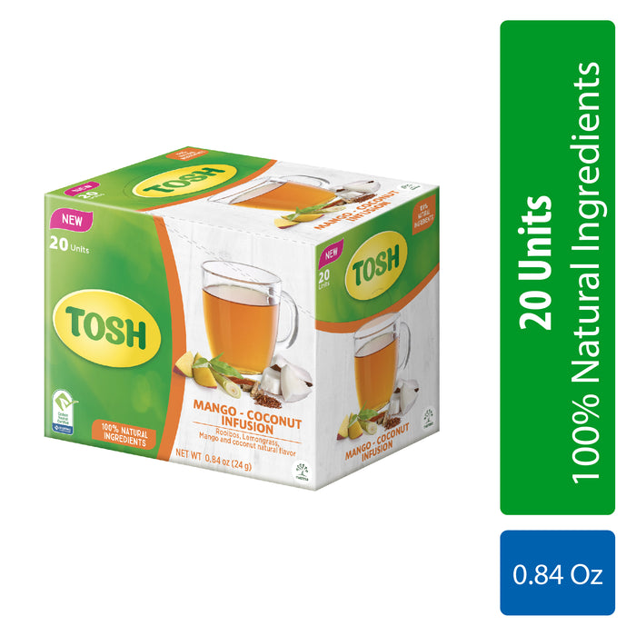 Tosh Herbal, Tea Mango Coconut 0.84 Oz, 20 ct