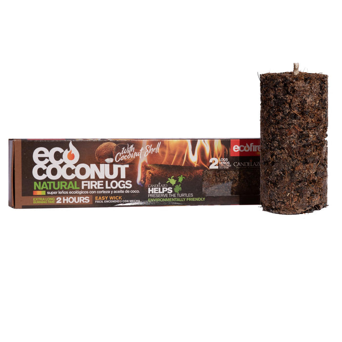 Ecofire, Coconut Firelog, Box With 2 Logs, 40.21 OZ
