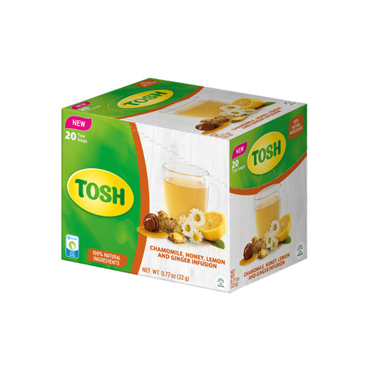 Tosh Chamomile, Honey, Lemon and Ginger Infusion 0.77 Oz, Box with 20 Tea bags