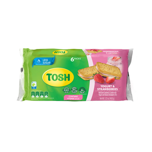 Tosh, Yogurt And Strawberry Cookies, 5.24 Oz