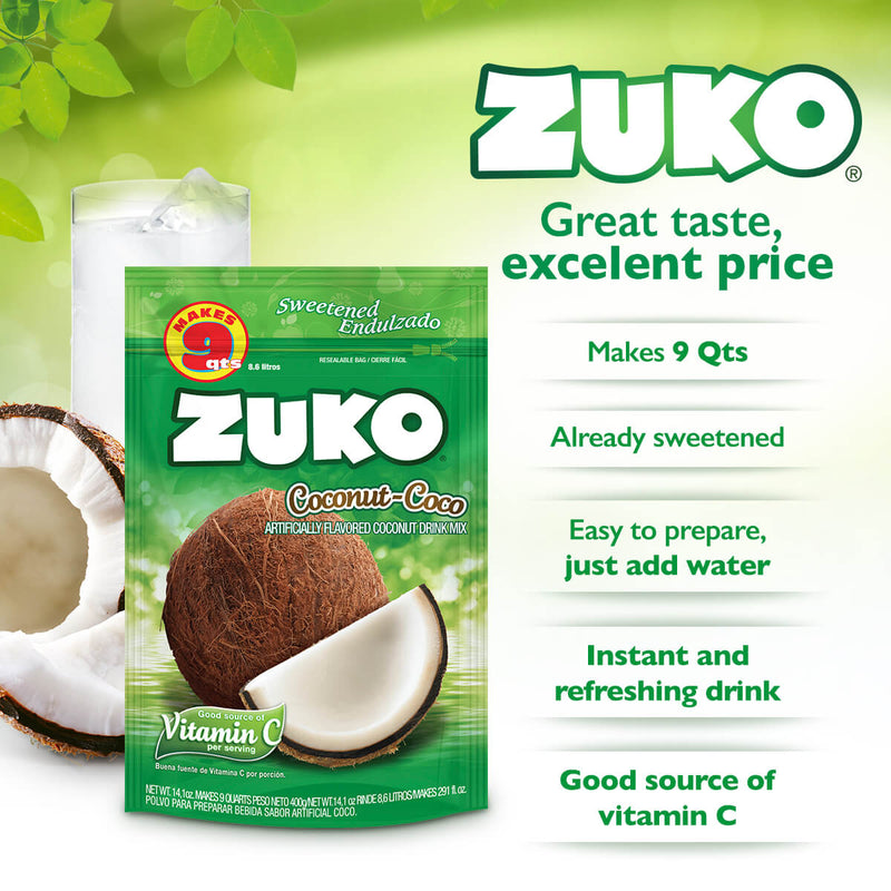 Zuko Coconut 14.1 Oz, refreshing drink