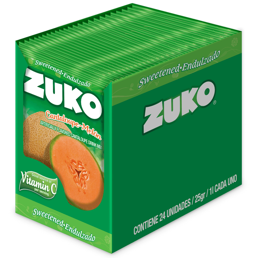 Zuko Drink Mix Cantaloupe Individual Pack, 24 Count, 0.9 oz