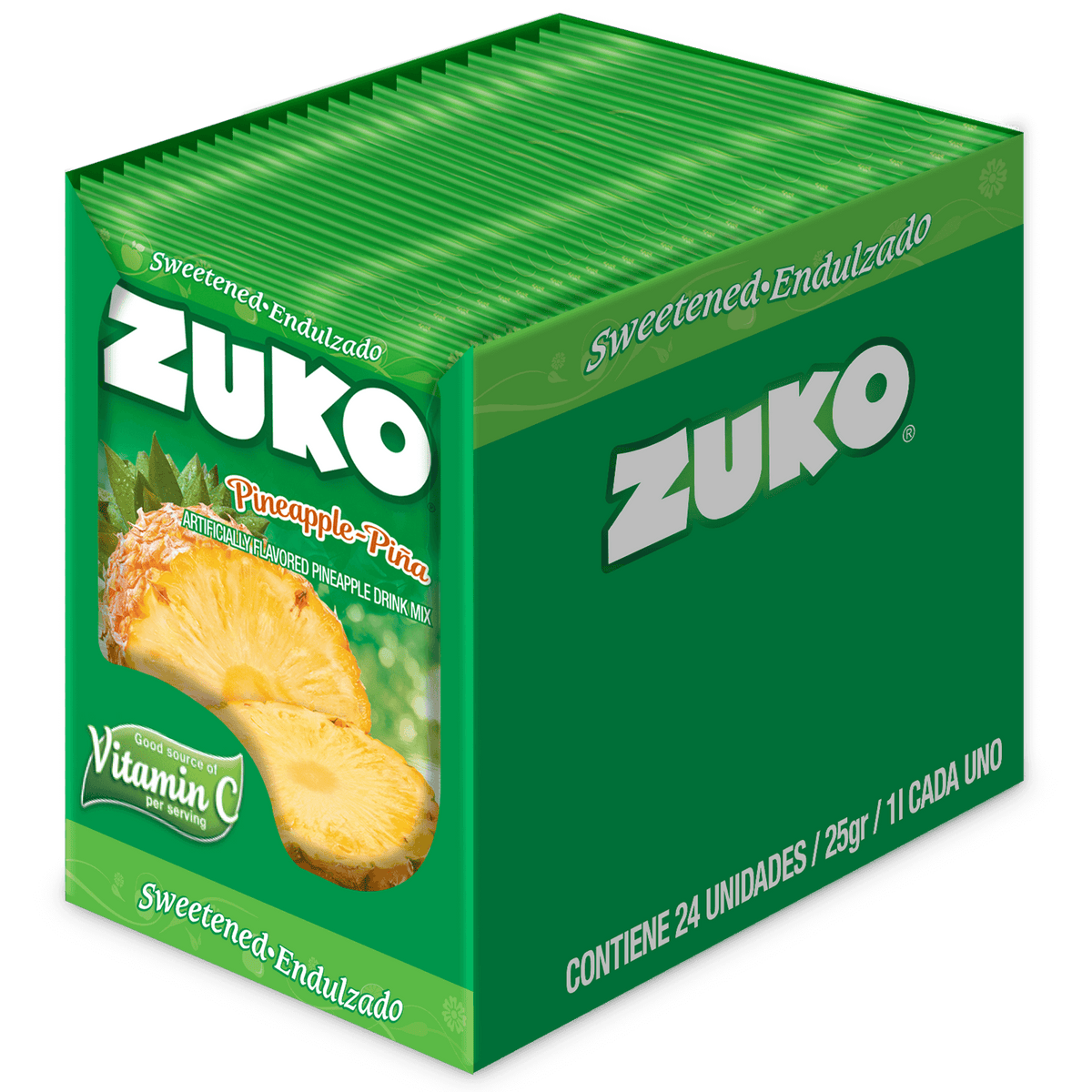 Zuko Drink Mix Pineapple Individual Pack, 24 Count, 0.9 oz — Cordialsa USA